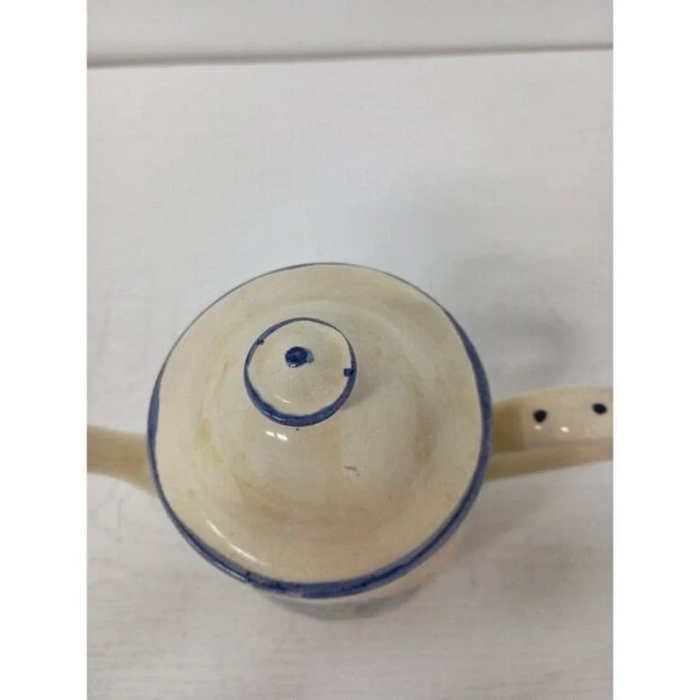 VTG F. Main Pottery Ceramic Teapot‎ Pitcher Cottagecore Country Farmhouse Decor